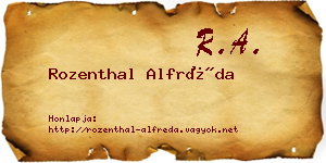 Rozenthal Alfréda névjegykártya